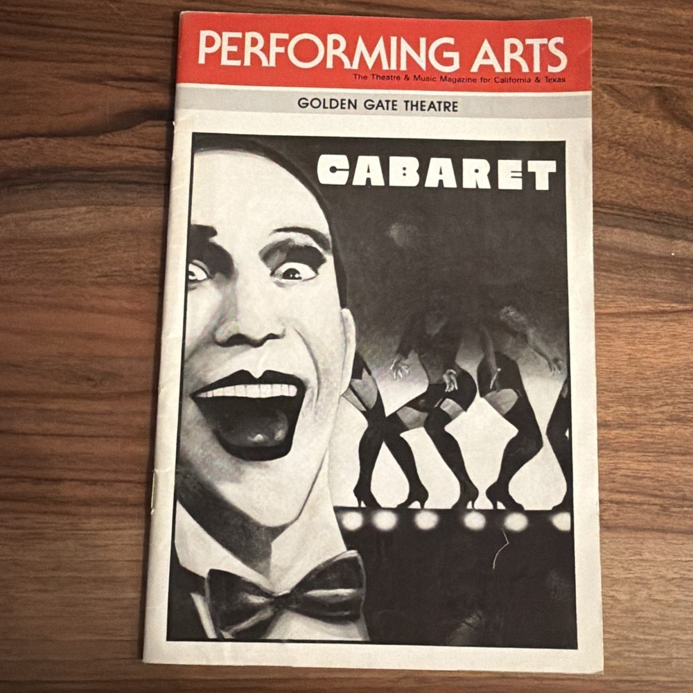 Cabaret - Broadway Tour Playbill Aug 1987 San Francisco Joel Grey Golden Gate